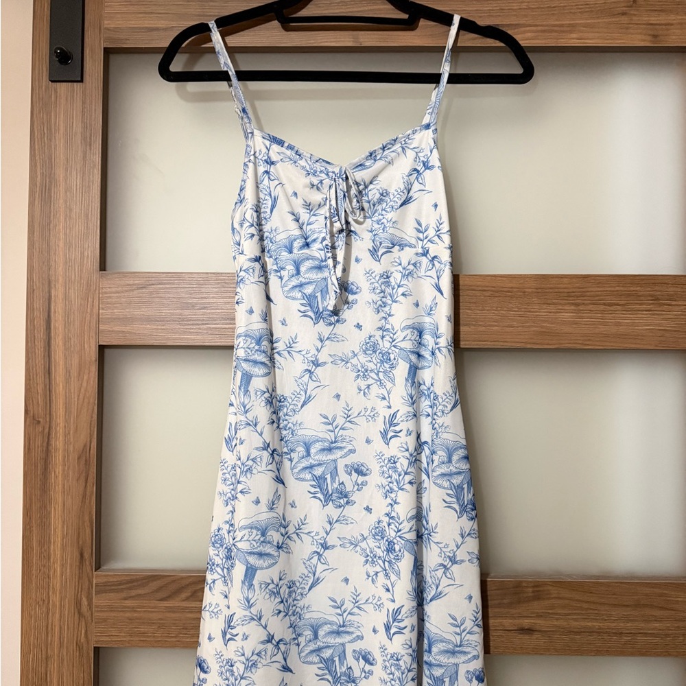 Blue and White Floral Mini Dress